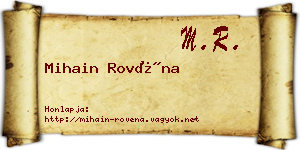 Mihain Rovéna névjegykártya